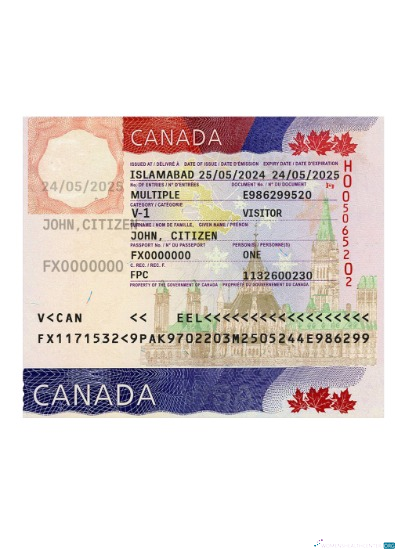 Download Canada travel visa 2024 present Photoshop template